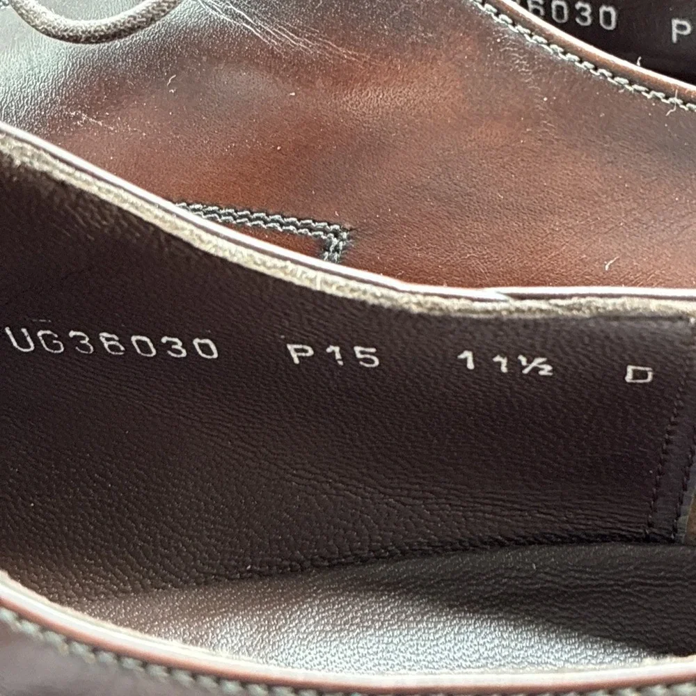 Salvatore Ferragamo Oxford Shoes Men's 11.5 D Brown Leather Cap Toe Made Italy